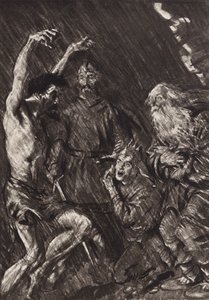 William Shakespeare: A Tragédia do Rei Lear, Ato III, Cena 4 (litografia) de Edmund Joseph (after) Sullivan