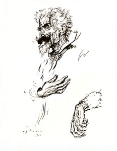 Don Quixote. Esboço de caneta de Line: An Art Study, 1923 de Edmund Joseph Sullivan