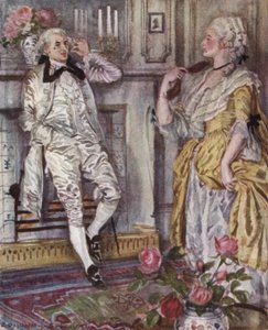 Ilustração para The Vicar of Wakefield de Oliver Goldsmith (cor litho) de Edmund Joseph Sullivan