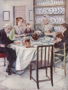 Ilustração para The Vicar of Wakefield de Oliver Goldsmith (cor litho) de Edmund Joseph Sullivan