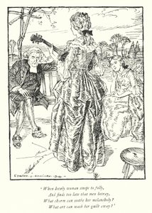 Ilustração para The Vicar of Wakefield de Oliver Goldsmith (litho) de Edmund Joseph Sullivan