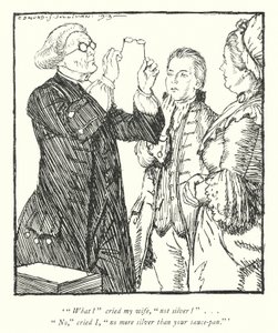 Ilustração para The Vicar of Wakefield de Oliver Goldsmith (litho) de Edmund Joseph Sullivan