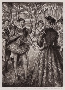 O Trabalho do Amor Perdido, Acto V, Sc 2 (litho) de Edmund Joseph Sullivan
