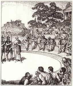 Sócrates perante os seus juízes (litho) de Edmund Joseph Sullivan