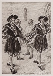 A Comédia dos Erros, Acto V, Sc I (litho) de Edmund Joseph Sullivan
