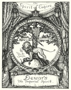 O Espírito do Império, desenho para um anúncio do whisky escocês de Dewar (litho) de Edmund Joseph Sullivan