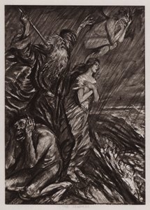 A Tempestade (litho) de Edmund Joseph Sullivan