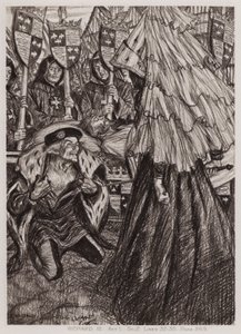 A Tragédia do Rei Ricardo III, Acto I, Cena 2 (litho) de Edmund Joseph Sullivan