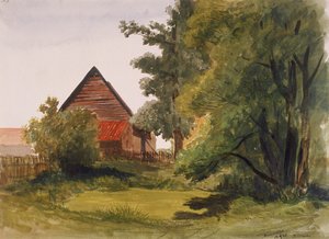 Vista de Hampstead com um celeiro à esquerda, Hampstead, Camden, Londres, 1842