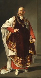 Imperador Franz Joseph I na regalia da Ordem do Tosão de Ouro de Edmund Pölz
