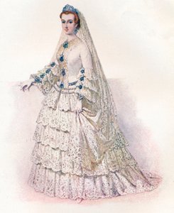 A imperatriz Eugenie em seu vestido de noiva, 1853, 1902