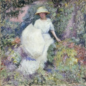 Rapariga com Parasol (óleo sobre tela) de Edmund William Greacen
