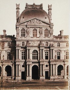 O Pavilhão Richelieu do Louvre (foto a p/b)