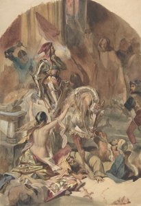 Massacre de Nesle 1472, século XIX. de Édouard Alexandre Odier