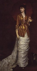 Elegante Senhora a passear com o seu cão de Edouard Alexandre Sain