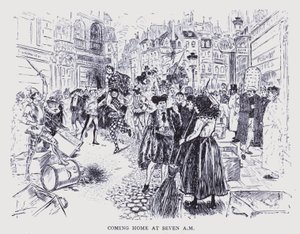 A Paris boémia: Regresso a casa às sete da manhã (litografia)