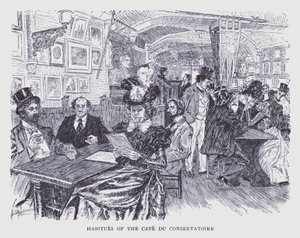 Paris Boémia: Hábitos do Café do Conservatório (litografia)