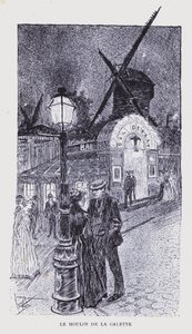 Paris Boémia: Le Moulin de la Galette (litografia) de Edouard Alfred (1875 1954) Cucuel