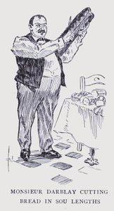 Paris boémia: Monsieur Darblay a cortar o pão em pedaços (litografia)