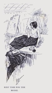 Paris Boémia: Tempo de descanso para a modelo (litografia)