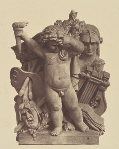 [Les Beaux-arts", Escultura de Nicolas Guillemin, Decoração do Louvre, Paris] de Édouard Baldus