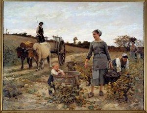 Corner of vine in Languedoc Painting by Edouard Debat Ponsan (1847-1913) 1886 Sun. 2,02x2,6 m Nantes, Musee des Beaux Arts
