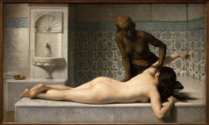 A massagem. Pintura de Edouard Debat Ponsan (1847-1913), Oil On Canvas