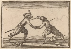 Duelo com espadas de Edouard Eckman after Jacques Callot