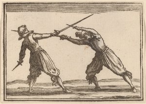 Duelo com Espadas e Adagas de Edouard Eckman after Jacques Callot