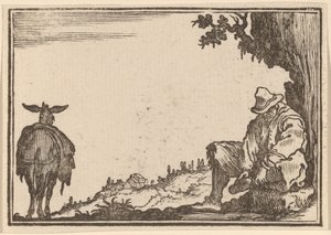 Camponês tirando o sapato de Edouard Eckman after Jacques Callot