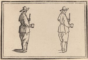 Camponês com um copo de Edouard Eckman after Jacques Callot