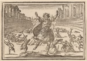 Escaramuça em um circo romano de Edouard Eckman after Jacques Callot