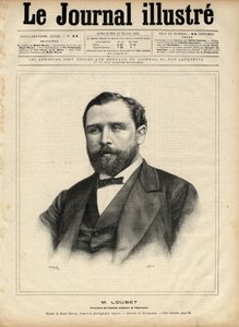 Emile Loubet (1836-1929) em 1892 (presidente do conselho - ministro do interior) Gravura de Navellier no "The Illustrous Journal" de 1892
