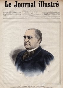 Jerome Bonaparte dit Plon (Plonplon) (1822-1891) (Napoleon-Jerome Bonaparte ou Príncipe Jerome Napoleão), filho de Jerome Bonaparte (1784-1860) - Gravura de Navellier em "The Illustrous Journal" de 1891