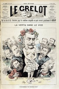Desenho animado sobre o escândalo do Panamá: "Virtude no vício: o inventor do famoso buraco!" - Couv. "Le Grelot" de 26 de Março.