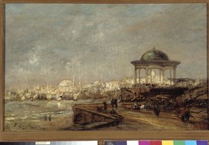 Kiosk em Stamboul em Istambul (Constantinopla) na Turquia Pintura de Edouard Jacques Dufeu (1840-1900) Menção obrigatória: Fondação de colecções em de Provence, Marselha de Edouard Jacques Dufeu