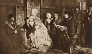 Leitura de Erasmo ao jovem Imperador Carlos V, Bruxelas de Edouard Jean Conrad (after) Hamman