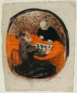 A mãe do artista a jogar às damas de Édouard Jean Vuillard