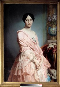 Retrato de Madame F. Pintura de Edouard Dubufe (1820-1883). Século XIX. Dim. 1,3x0,89 m. Paris, Musee d
