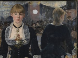 Um bar no Folies-Bergere, 1881-82 (detalhe de 2536) de Édouard Manet