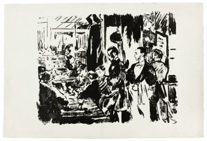 No Café (placa inédita) de Édouard Manet