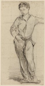 Atribuída a Édouard Manet - Jovem de pé (Léon Leenhoff) (frente), 1864-65 de Édouard Manet