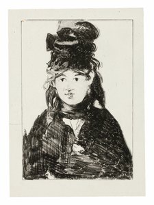 Berthe Morisot em preto de Édouard Manet