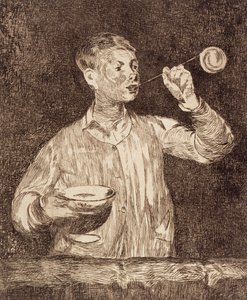 Rapaz a soprar bolas de sabão de Édouard Manet