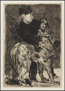 Menino com um cachorro, 1862 de Édouard Manet
