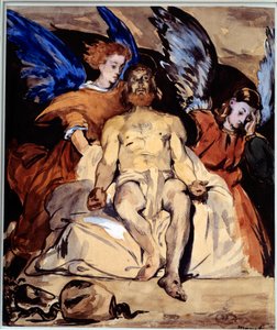 Cristo com Anjos Aquarela, guache e tinta de porcelana de Edouard Manet (1832-1883) 1864 Sol. 0,32x0,27 m Paris, musee d
