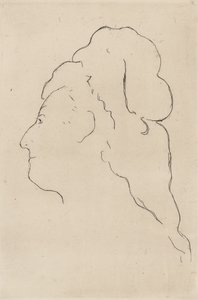 Eva Gonzales, perfil virado para a esquerda, 1870 de Édouard Manet