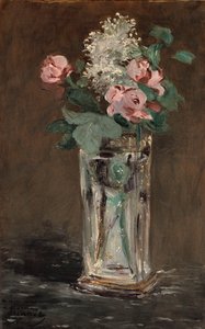 Flores em um vaso de cristal de Édouard Manet