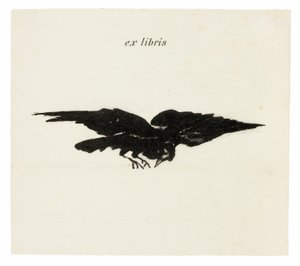 Flying Raven: ex libris, de The Raven (Le Corbeau) de Édouard Manet