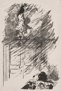 Ilustração para o corvo por Edgar Allan Poe. de Édouard Manet